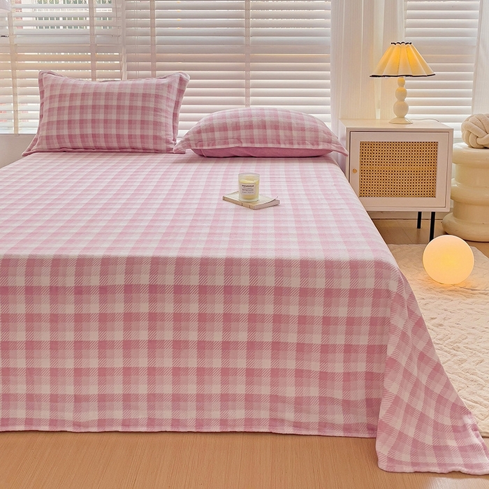 91家纺网 家纺一手货源 找家纺 （总）简一 2025新款牛奶绒无印风ins风方格系列-四件套