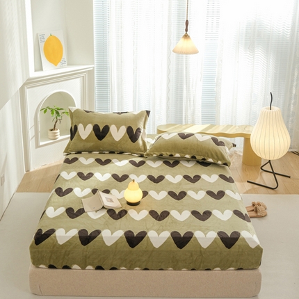 91家纺网 家纺一手货源 找家纺 （总）2025新款200g加厚超柔牛奶绒印花保暖床笠