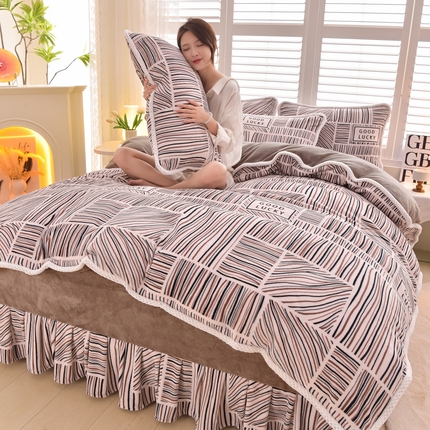 91家纺网 家纺一手货源 找家纺 （总）董成龙家纺 2025新款220克印花牛奶绒四件套A类全消光婴儿级加厚立体四件套