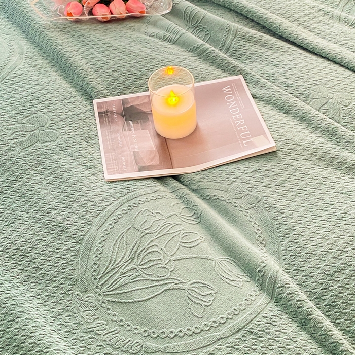 91家纺网 家纺一手货源 找家纺 胜权家纺 2024秋冬新款加厚双层婴儿绒复合雕花牛奶绒多功能毛毯盖毯空调毯子 马尔斯绿