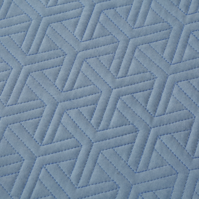 91家纺网 家纺一手货源 找家纺 OL家纺 2024新款磨毛暖绒床盖夹棉四件套刺绣轻奢风 冰蓝色