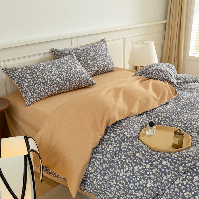 91家纺网 家纺一手货源 找家纺 2024秋冬新款印花全棉磨毛冬季加厚纯棉磨毛三件套四件套系列 尔樱