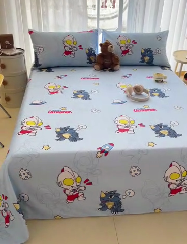 91家纺网 家纺一手货源 找家纺 名兮家居 2024新款正版授权经典奥特曼-三丽鸥全棉床单【含防伪标】 奥特勇士