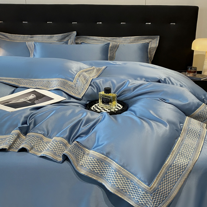 91家纺网 家纺一手货源 找家纺 欧乐蒂 2025新款高支高密水洗贡缎全棉四件套-简爱 简爱宾利兰