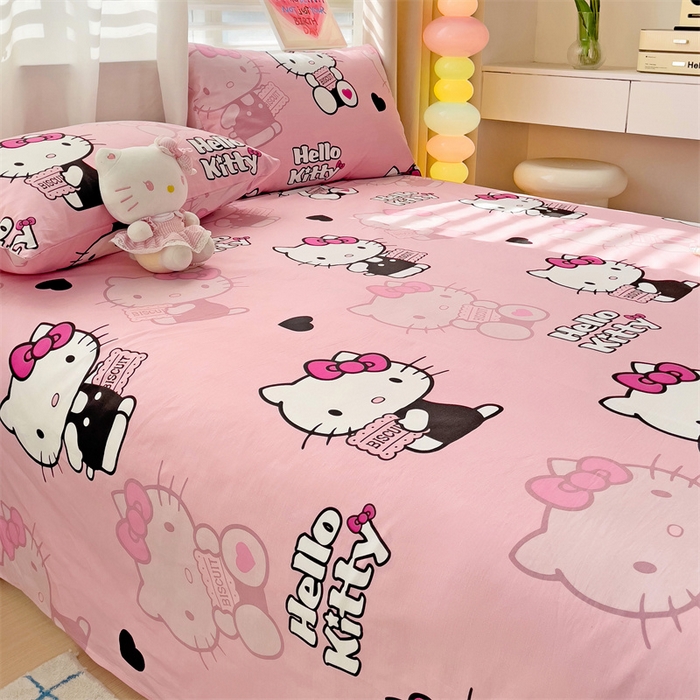 91家纺网 家纺一手货源 找家纺 名兮家居 2024新款正版授权经典奥特曼-三丽鸥全棉床单【含防伪标】 爱心kt