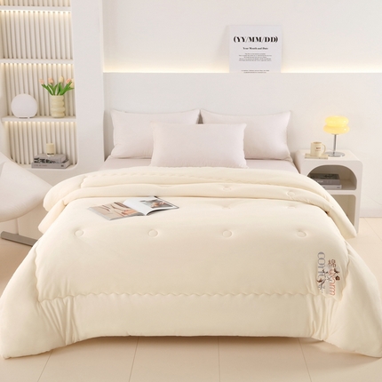 棉造家居 2024新款亲肤棉花被针织棉绗缝春秋冬被芯 米黄