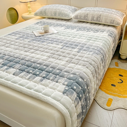 91家纺网 家纺一手货源 找家纺 （总）眠势力 2025新款牛奶绒床垫保暖床褥子夹棉加厚秋冬季印花床护垫