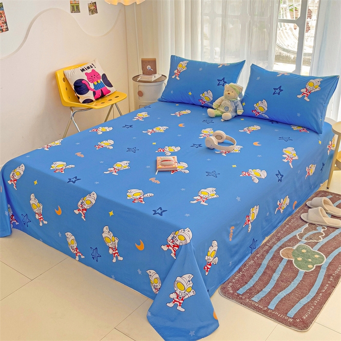 91家纺网 家纺一手货源 找家纺 名兮家居 2024新款正版授权经典奥特曼-三丽鸥全棉床单【含防伪标】 艾斯奥特曼