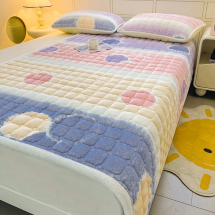 91家纺网 家纺一手货源 找家纺 （总）眠势力 2025新款牛奶绒床垫保暖床褥子夹棉加厚秋冬季印花床护垫