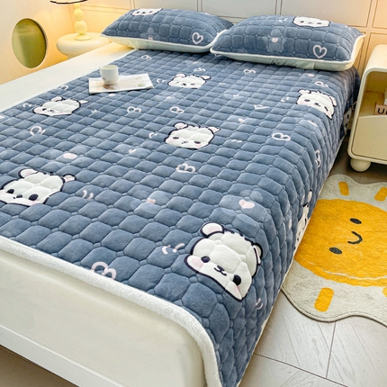 91家纺网 家纺一手货源 找家纺 （总）眠势力 2025新款牛奶绒床垫保暖床褥子夹棉加厚秋冬季印花床护垫
