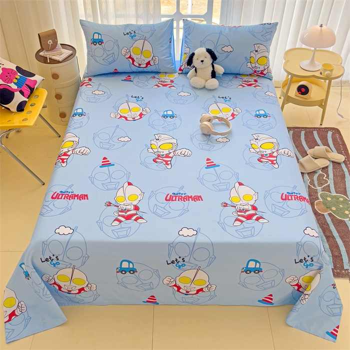 91家纺网 家纺一手货源 找家纺 名兮家居 2024新款正版授权经典奥特曼-三丽鸥全棉床单【含防伪标】 奥特兄弟