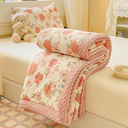 91家纺网 家纺一手货源 找家纺 梦依依 2025新款全棉豆豆绒大豆被 颂和