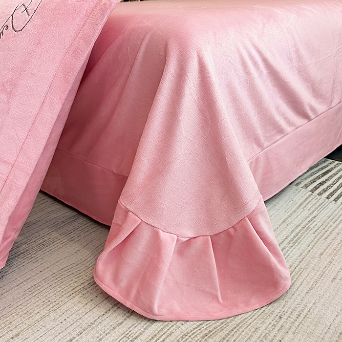 91家纺网 家纺一手货源 找家纺 陌乘坊家纺 2024新款高克重牛奶绒刺绣四件套-百合系列 百合-樱花粉