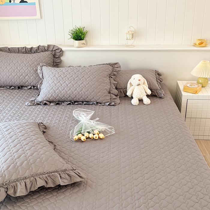 91家纺网 家纺一手货源 找家纺 暖居 2024支持定制纯棉榻榻米四件套全棉农村单件大炕盖纯色床单三件套系列 夜空灰  