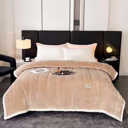 91家纺网 家纺一手货源 找家纺 (总）悦织语 2024秋冬新款牛奶绒贝贝绒夹棉加厚毛毯盖毯空调毯