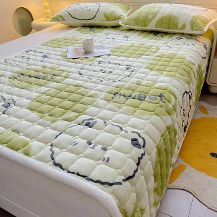 91家纺网 家纺一手货源 找家纺 （总）眠势力 2025新款牛奶绒床垫保暖床褥子夹棉加厚秋冬季印花床护垫