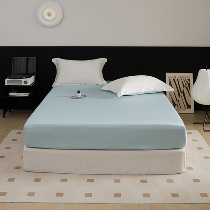 91家纺网 家纺一手货源 找家纺 EH家居 2024新款早秋长绒棉单品系列--床笠 宝贝蓝