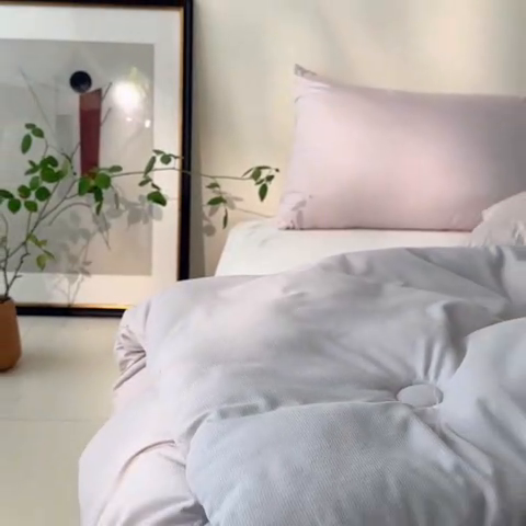 91家纺网 家纺一手货源 找家纺 欧夏家纺 2024新款日式素棉提花大豆被明太西川 灰色