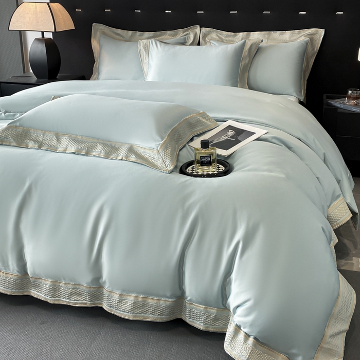 91家纺网 家纺一手货源 找家纺 欧乐蒂 2025新款高支高密水洗贡缎全棉四件套-简爱 简爱梵星兰