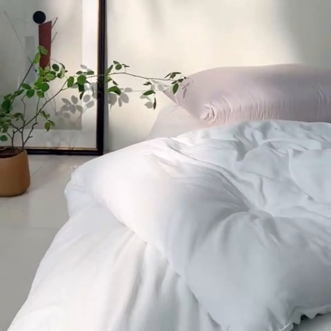 91家纺网 家纺一手货源 找家纺 欧夏家纺 2024新款日式素棉提花大豆被明太西川 白色