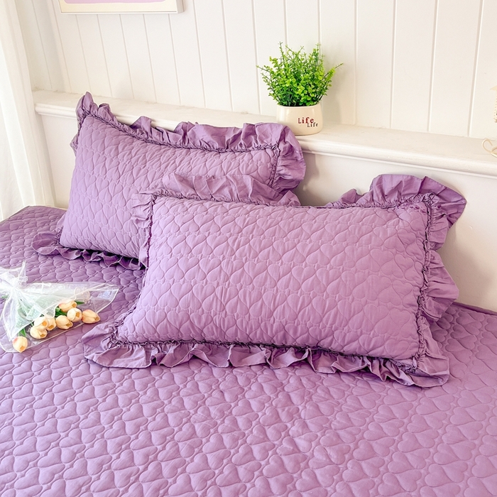 91家纺网 家纺一手货源 找家纺 暖居 2024支持定制纯棉榻榻米四件套全棉农村单件大炕盖纯色床单三件套系列 香芋紫色