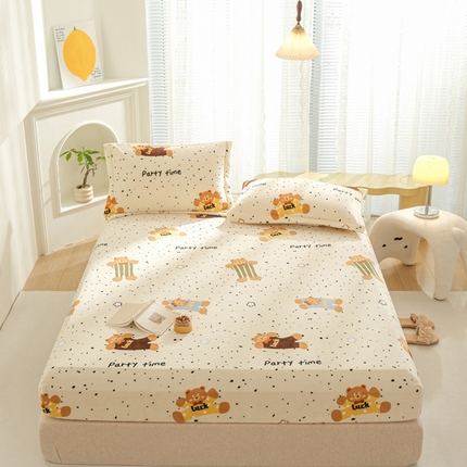 91家纺网 家纺一手货源 找家纺 （总）2025新款200g加厚超柔牛奶绒印花保暖床笠