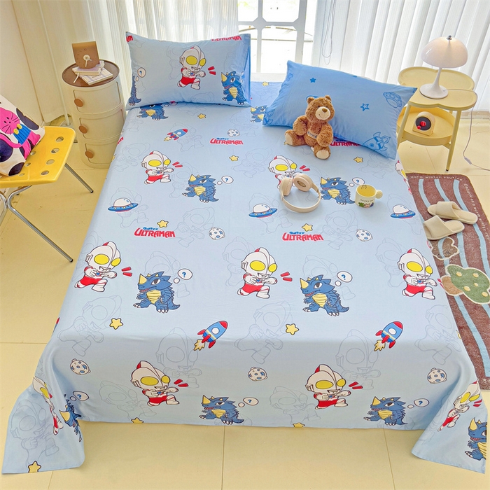 91家纺网 家纺一手货源 找家纺 名兮家居 2024新款正版授权经典奥特曼-三丽鸥全棉床单【含防伪标】 奥特勇士