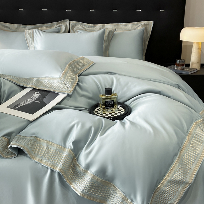 91家纺网 家纺一手货源 找家纺 欧乐蒂 2025新款高支高密水洗贡缎全棉四件套-简爱 简爱梵星兰