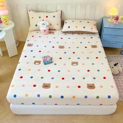 91家纺网 家纺一手货源 找家纺 （总） 星座家纺 2025新款小清新牛奶绒单床笠