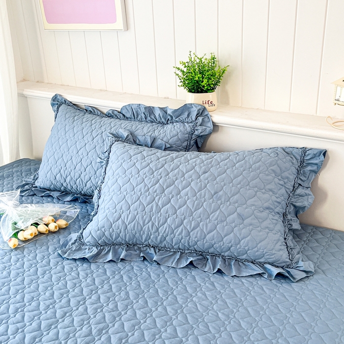 91家纺网 家纺一手货源 找家纺 暖居 2024支持定制纯棉榻榻米四件套全棉农村单件大炕盖纯色床单三件套系列 天空蓝