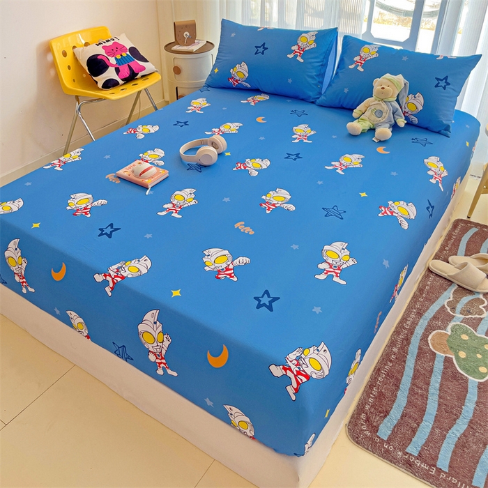 91家纺网 家纺一手货源 找家纺 名兮家居 2024新款正版授权经典奥特曼-三丽鸥全棉印花床笠【含防伪标】 艾斯奥特曼