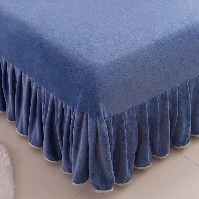 91家纺网 家纺一手货源 找家纺 曼尼家纺2025高克重直播印花床裙款法莱绒金貂珊瑚绒牛奶绒四件套 水墨江南