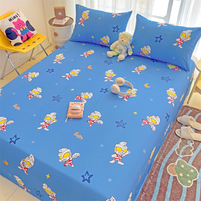 91家纺网 家纺一手货源 找家纺 名兮家居 2024新款正版授权经典奥特曼-三丽鸥全棉床单【含防伪标】 艾斯奥特曼