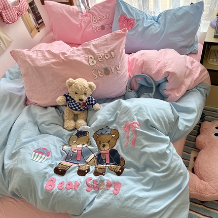 91家纺网 家纺一手货源 找家纺 （总）2024新款大版毛巾绣水洗棉四件套