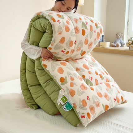 91家纺网 家纺一手货源 找家纺 （总）宝士康家纺 2024新款亲肤舒适双层纱冬被 被子被芯