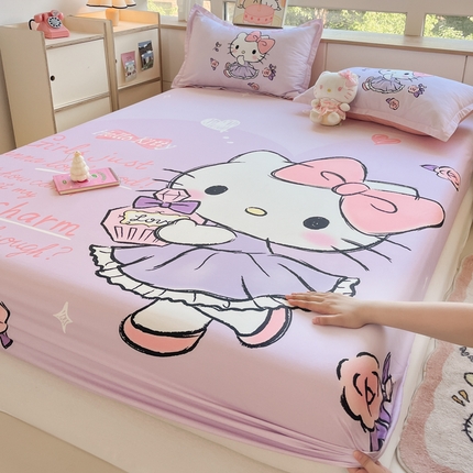 91家纺网 家纺一手货源 找家纺 博雅 2024新款三丽鸥全棉大版印花床笠系列 全棉大版-香香KT