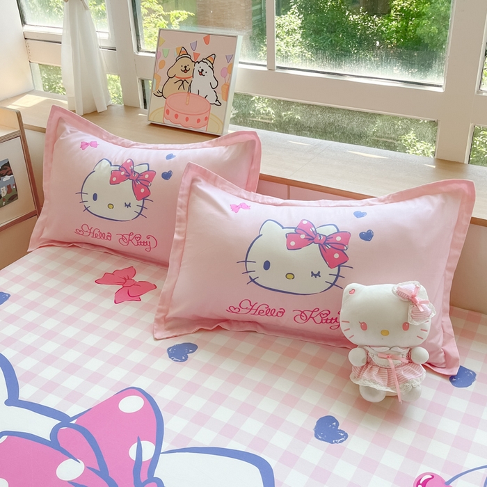 91家纺网 家纺一手货源 找家纺 博雅 2024新款三丽鸥全棉大版印花床笠系列 全棉大版-俏皮KT