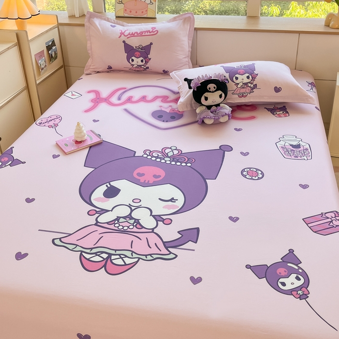 91家纺网 家纺一手货源 找家纺 博雅 2024新款三丽鸥全棉大版印花床笠系列 全棉大版-礼盒库洛米