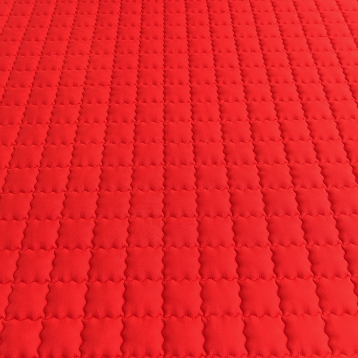 91家纺网 家纺一手货源 找家纺 艾裙海 2025新款90克磨毛夹棉绗缝床裙 大红色