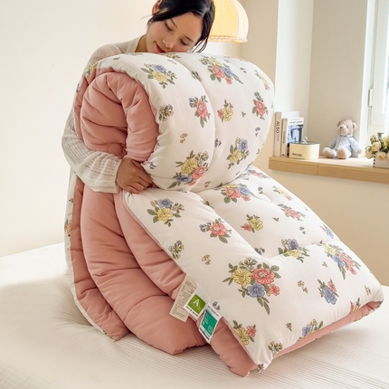 91家纺网 家纺一手货源 找家纺 （总）宝士康家纺 2024新款亲肤舒适双层纱冬被 被子被芯