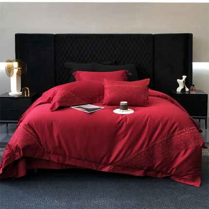 （总）馨蕊家居 2024秋冬新品100S高奢简约长绒棉系列四件套-棉玫瑰花语