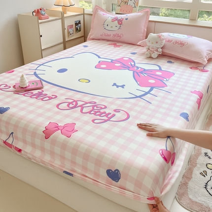 91家纺网 家纺一手货源 找家纺 博雅 2024新款三丽鸥全棉大版印花床笠系列 全棉大版-俏皮KT