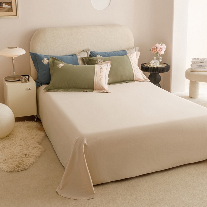 91家纺网 家纺一手货源 找家纺 艾莱家纺 2024新款A类长绒棉条纹提花加厚柔顺磨毛四件套--锦秋系列 锦秋-锦绣绿