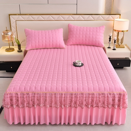 91家纺网 家纺一手货源 找家纺 （总）艾裙海 2025新款90克磨毛夹棉绗缝床裙