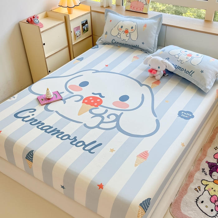 91家纺网 家纺一手货源 找家纺 （总）博雅 2024新款三丽鸥全棉大版印花床笠系列