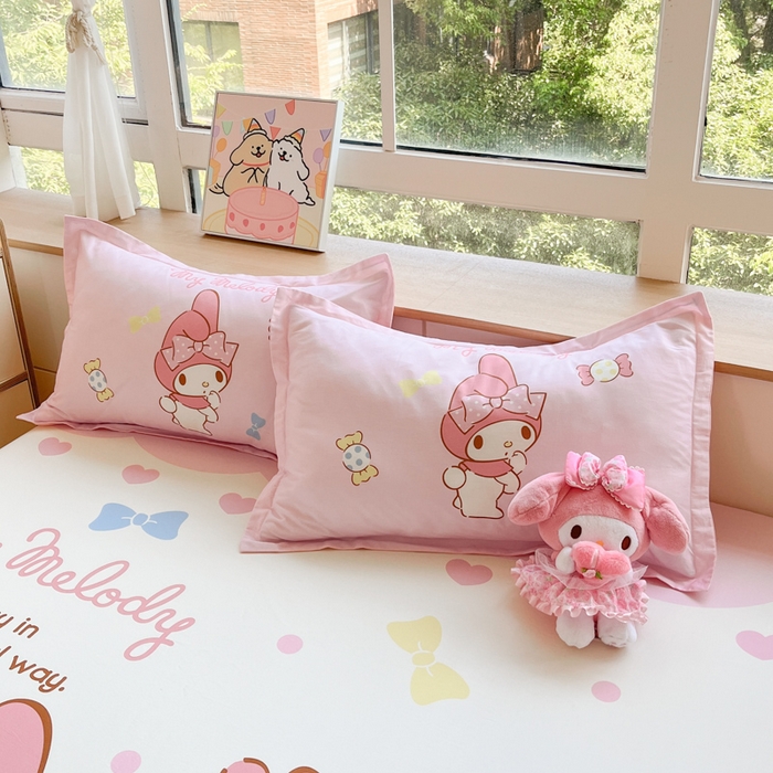 91家纺网 家纺一手货源 找家纺 博雅 2024新款三丽鸥全棉大版印花床笠系列 全棉大版-糖果美乐蒂