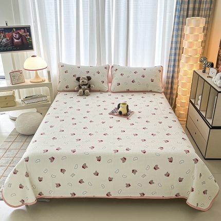 茉夕家纺 2024新款跑量款纯棉单面棉高温水洗床盖 贵宾布鲁格
