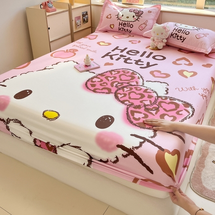 博雅 2024新款三丽鸥全棉大版印花床笠系列 全棉大版-甜酷KT