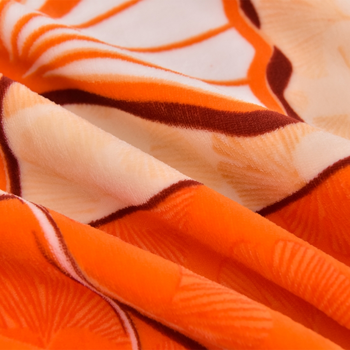 91家纺网 家纺一手货源 找家纺 佳品居 2025新款8斤床裙款牛奶绒四件套 叶语风情桔