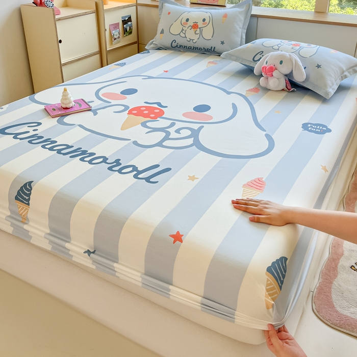 91家纺网 家纺一手货源 找家纺 （总）博雅 2024新款三丽鸥全棉大版印花床笠系列